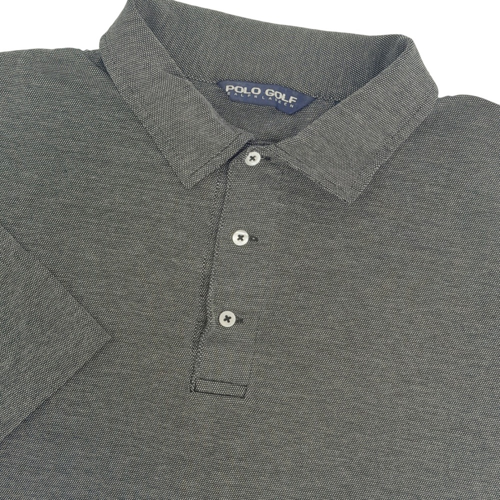 Vintage Polo Golf Ralph Lauren Polo Shirt Men XL Grey Micro Pattern Pima Cotton